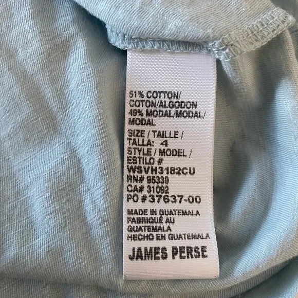 NWT James Perse Women's Short Sleeve slub Tee - Picture 9 of 9